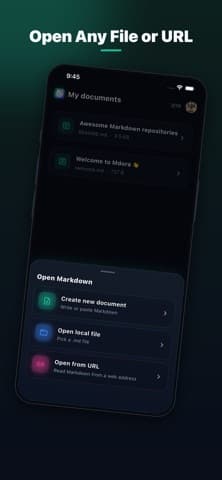 A phone screen opening a text document from local storage, where recognised text can be pasted and corrected