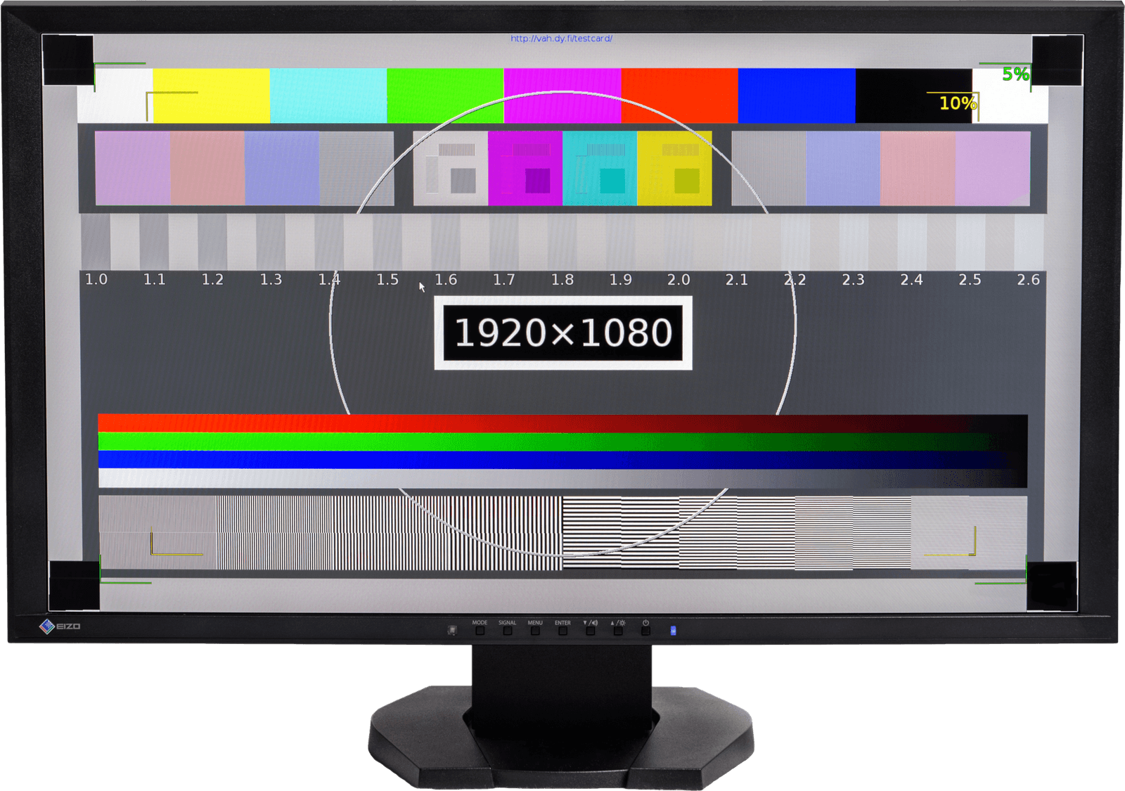 EIZO Foris FG2421 VGA computer monitor displaying test pattern